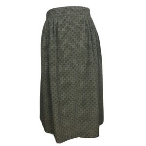 Rena Rowan For Saville‎ Long Pleated Geometric Green Skirt Size 14P